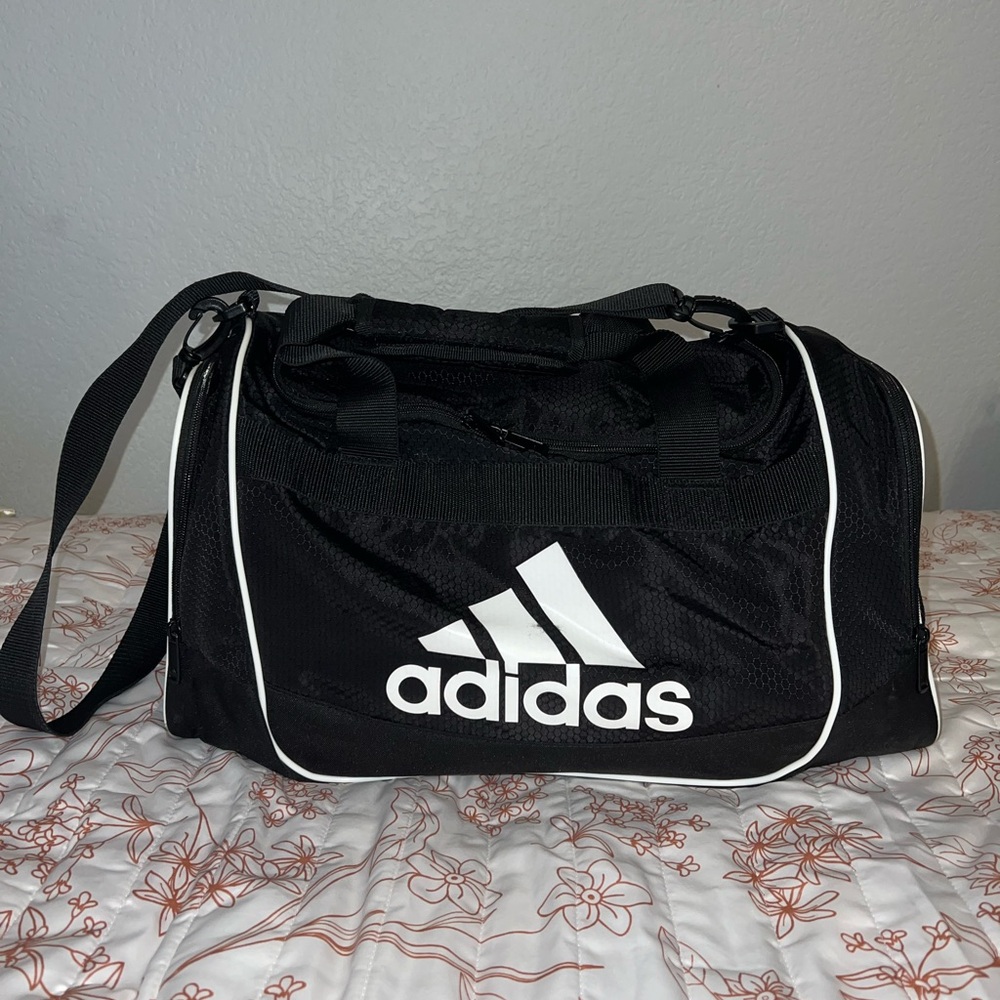 Adidas Black and White Duffel Bag